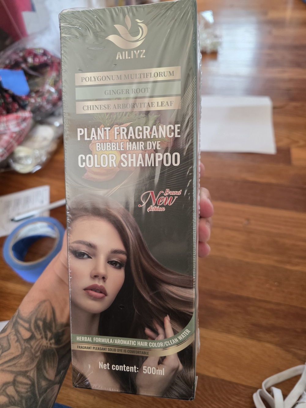 Source Unknown Plant Fragrance Bubble Hair Dye Color Shampoo - Brown